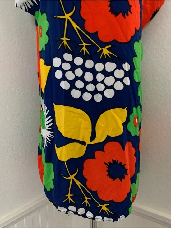 Marimekko For Target Floral Shift Dress Size small Bold Colorful Mod 100% rayon - Picture 14 of 15